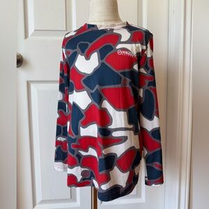 Magellan Outdoors Red White Blue Camo XS 6-7 Fishing Gear Moisture wicking Top